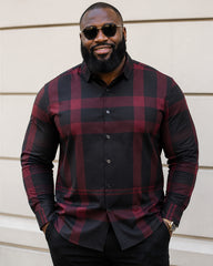 M-4XL Business Classic Plaid Men's Long Sleeve Shirt