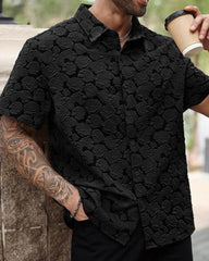 Big & Tall Men's Vintage Floral Print Short Sleeve Shirt