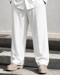 Big & Tall Men's Geometric Print Stand Collar Long Sleeve Shirt Trousers Set