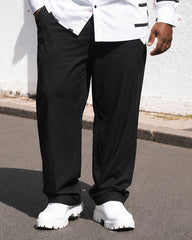 Big & Tall Men's Red, White And Black Printed Long Sleeve Shirt And Pants Set