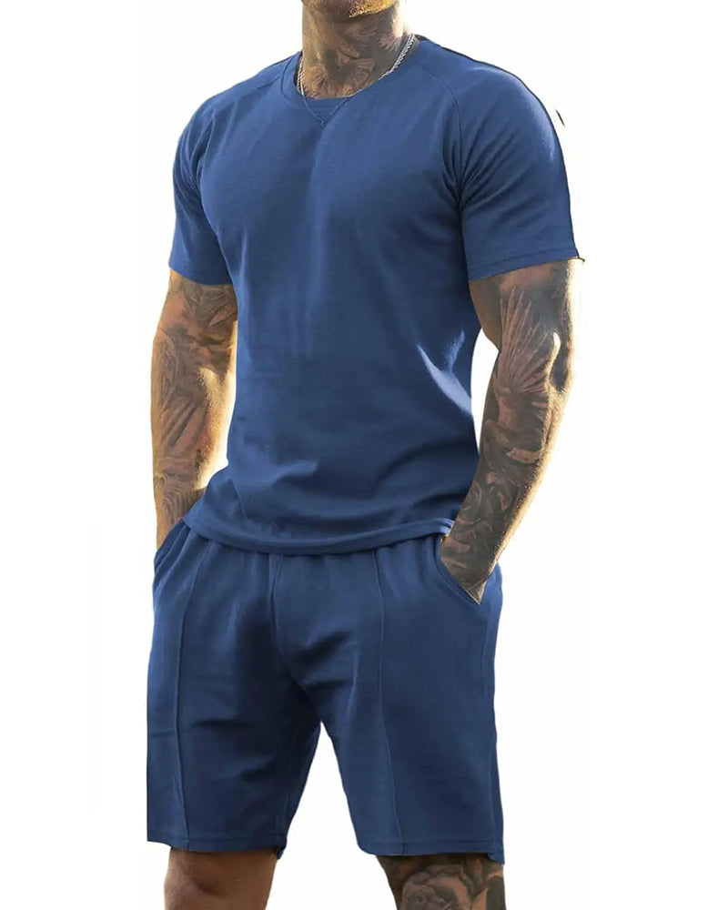 🔥Summer Sets 50% Off Exclusive ✨ Summer Men’s Short-Sleeve Crew-Neck Fitness Sports Casual Set