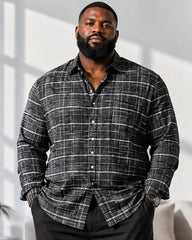 Big & Tall Men's Long Sleeve Printed Check Shirt