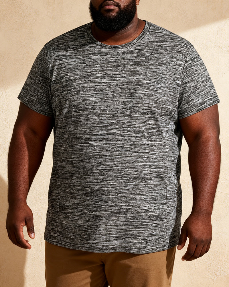 M-5XL Men's Plus Size Outdoor Crewneck Sports Tee