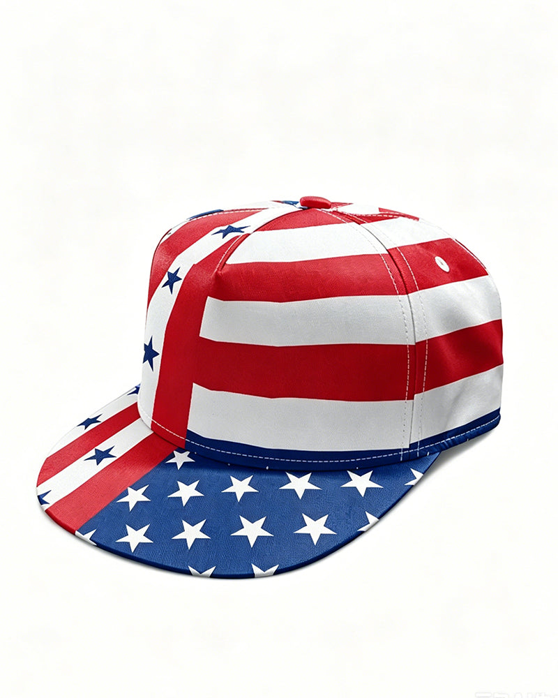 Hip Hop Hat Flag Print Flat Hat