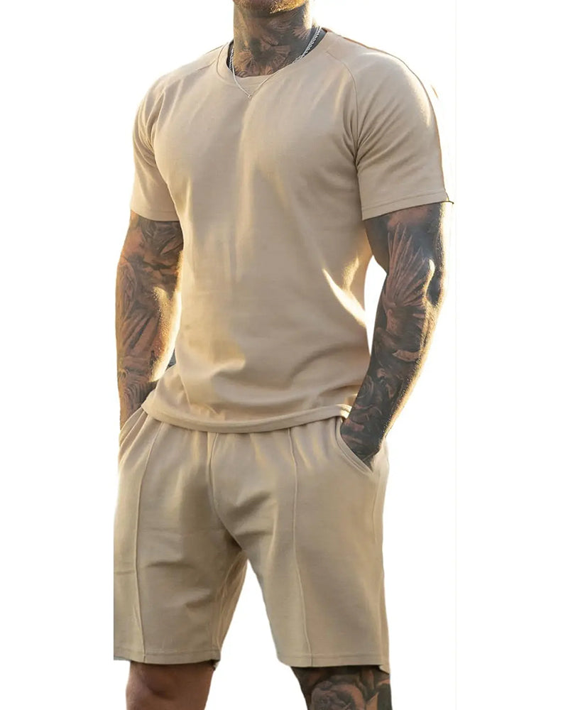 🔥Summer Sets 50% Off Exclusive ✨ Summer Men’s Short-Sleeve Crew-Neck Fitness Sports Casual Set