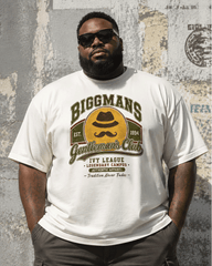 Big & Tall Men's Ivy Gentlemen's Club Vintage Printed Round Neck Short Sleeve T-Shirt