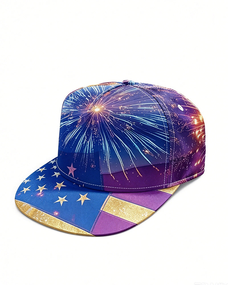 Hip Hop Hat Flag Print Flat Hat