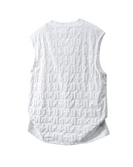 L-9XL Casual Sports Letter Jacquard Plaid Vest