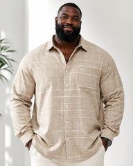 Big & Tall Men's Long Sleeve Printed Check Shirt