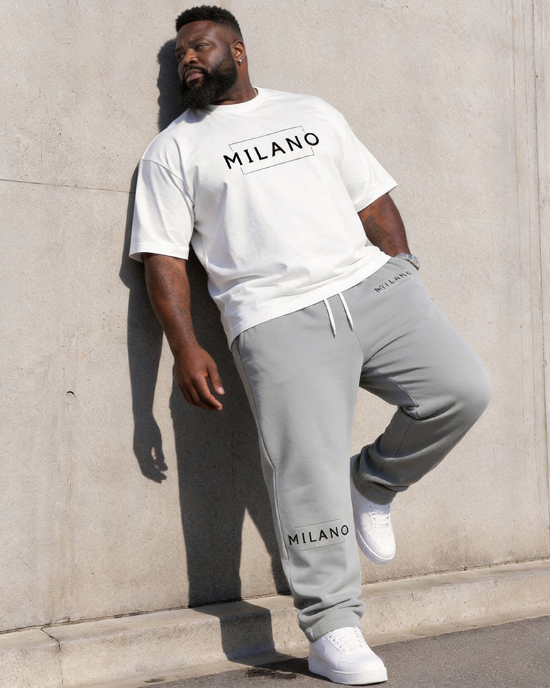 Big & Tall Men's MILANO Alphabet Print T-Shirt Pants Set