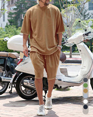 M-8XL Casual Loose Fit Solid Sports Sets