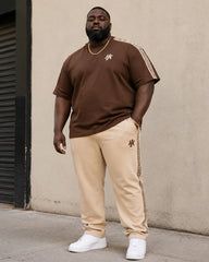 Big & Tall Men's Dark Brown Palette Printed T-Shirt Pants Set