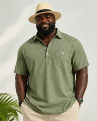 S-3XL Men's Casual Cotton Linen Short-sleeved Thin Shirt With Leck