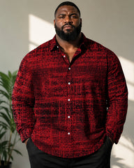 Big & Tall Men's Vintage Print Long Sleeve Shirt