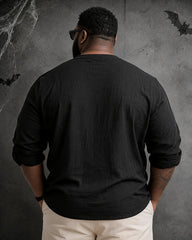 Big & Tall Men's GOAT Faith Slogan Cross Print Stand-collar Long Sleeve Shirt