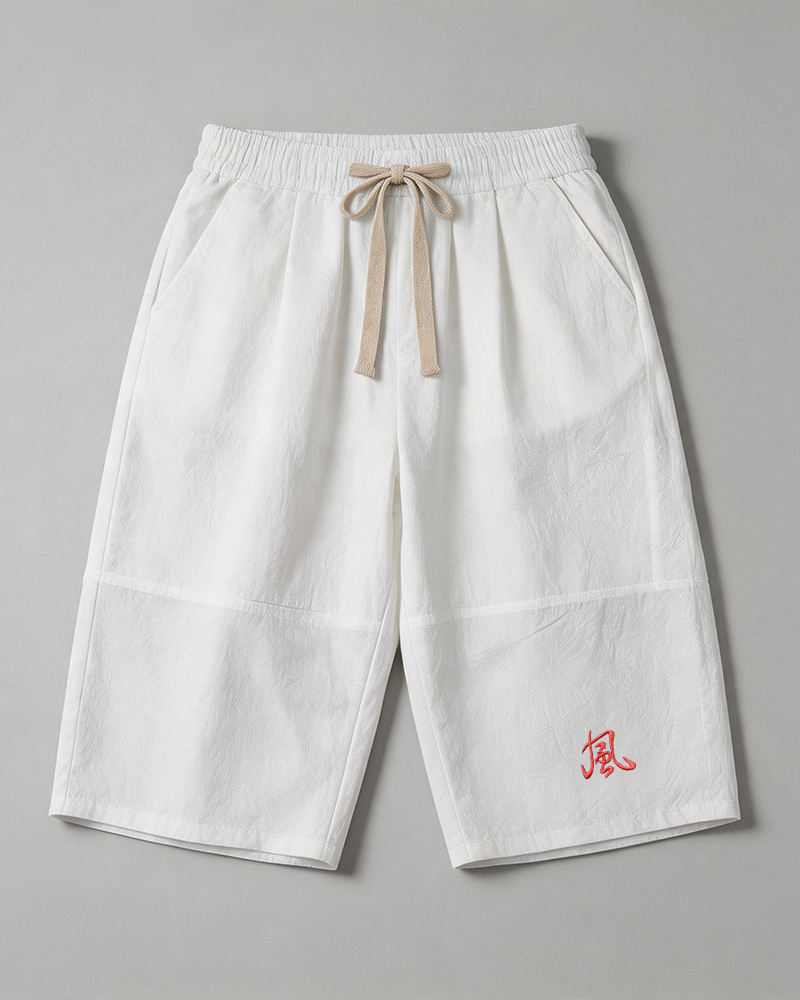 L-9XL Japanese Plus Size Solid Color Cotton Linen Casual Mid-length Pants