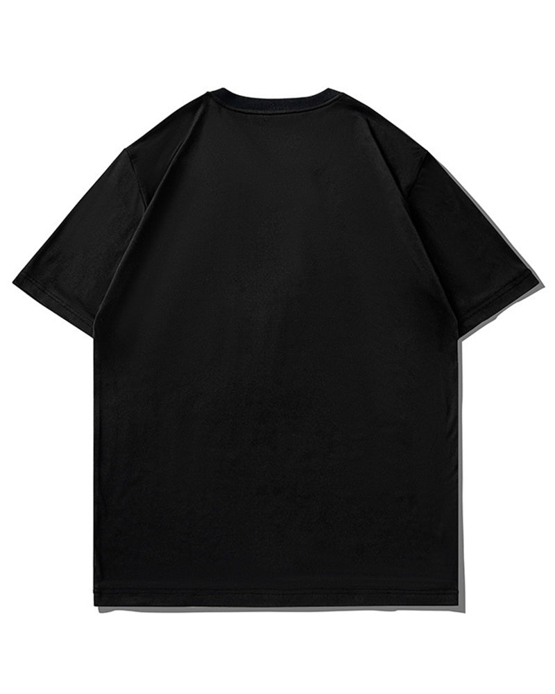 M-8XL Mountains Letter-Print Short-Sleeve Tee