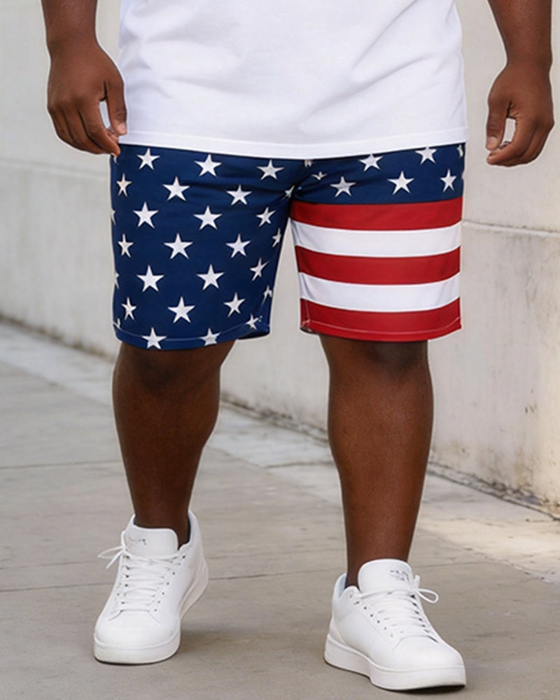 Big & Tall Men's America250 Anniversary Printed Crewneck Short Sleeve T-Shirt Shorts Set