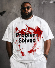 Big & Tall Men's Halloween Graffiti Problem Solved Printed T-Shirt And Pants Set