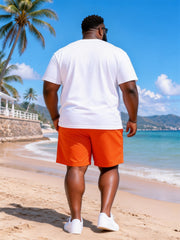 Big & Tall Men's Beach Sunset Print Crew-Neck Short-Sleeve T-Shirt And Shorts Set