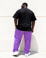 Big & Tall Men's Contrast NEVER Alphabet Print T-Shirt Pants Set