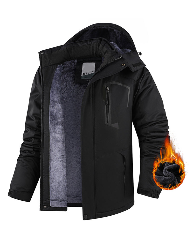 M-6XL Velvet Warm Outdoor Windproof Mountaineering Suit
