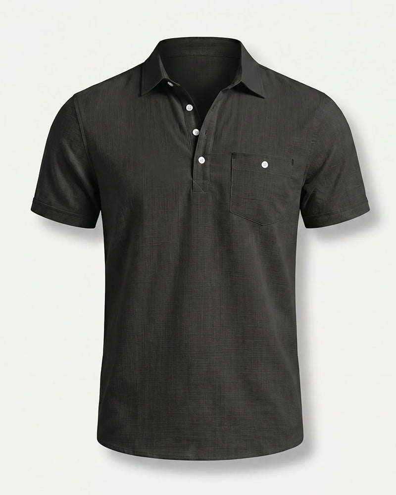 S-3XL Men's Casual Cotton Linen Short-sleeved Thin Shirt With Leck