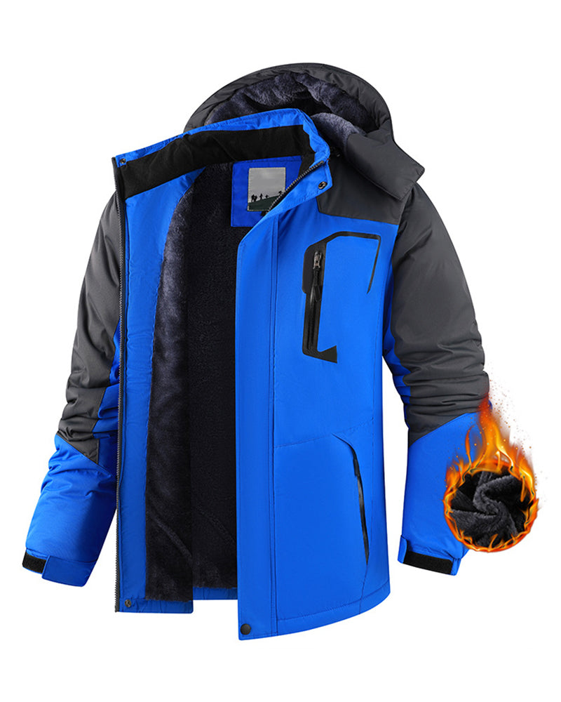 M-6XL Velvet Warm Outdoor Windproof Mountaineering Suit