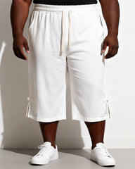 M-9XL Japanese-style Loose Plus Size Cotton Linen Casual Mid-length Pants