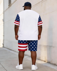 Big & Tall Men's America250 Anniversary Printed Crewneck Short Sleeve T-Shirt Shorts Set