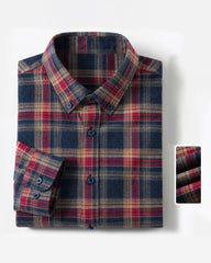 S-4XL Retro Casual Men's Check Shirt [cotton Sanding]]