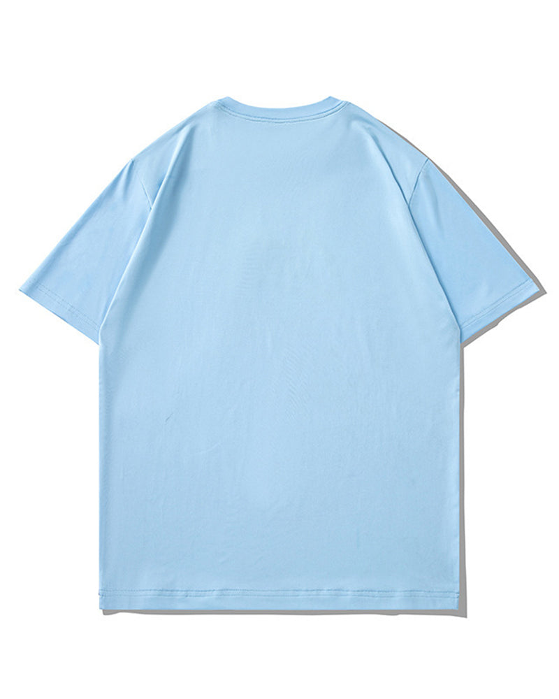 M-8XL Mountains Letter-Print Short-Sleeve Tee