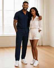 Simple Solid Color Couple Casual Suit