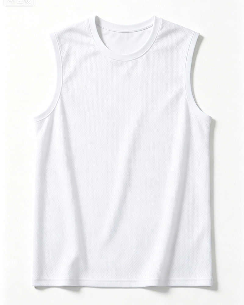 M-5XL Summer Ice Silk Mesh Sports Sleeveless T-shirt Quick-drying Vest
