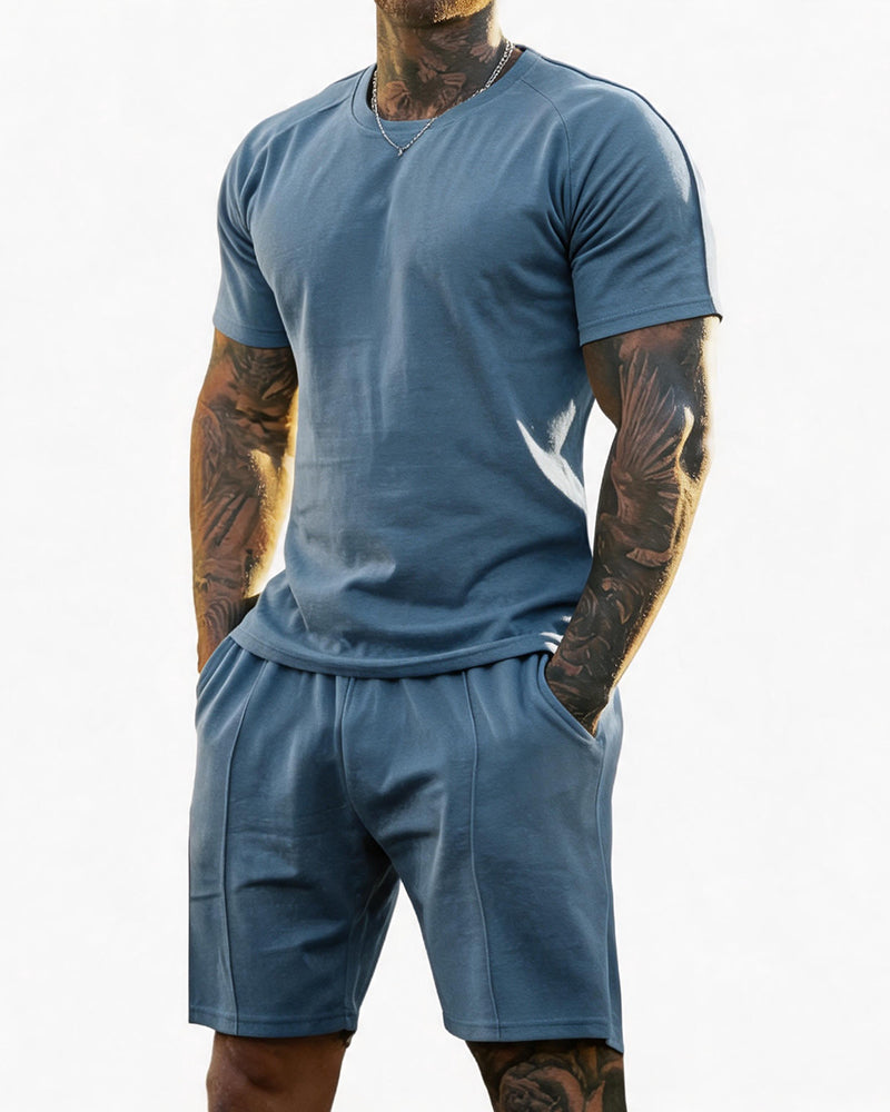 🔥Summer Sets 50% Off Exclusive ✨ Summer Men’s Short-Sleeve Crew-Neck Fitness Sports Casual Set
