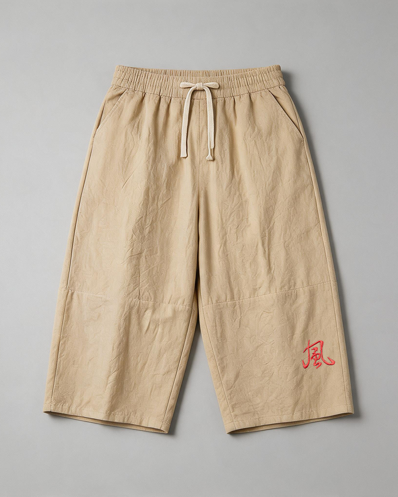 L-9XL Japanese Plus Size Solid Color Cotton Linen Casual Mid-length Pants