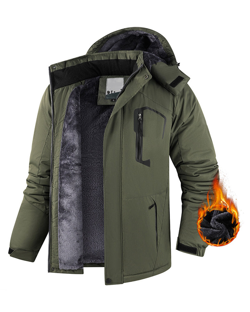 M-6XL Velvet Warm Outdoor Windproof Mountaineering Suit