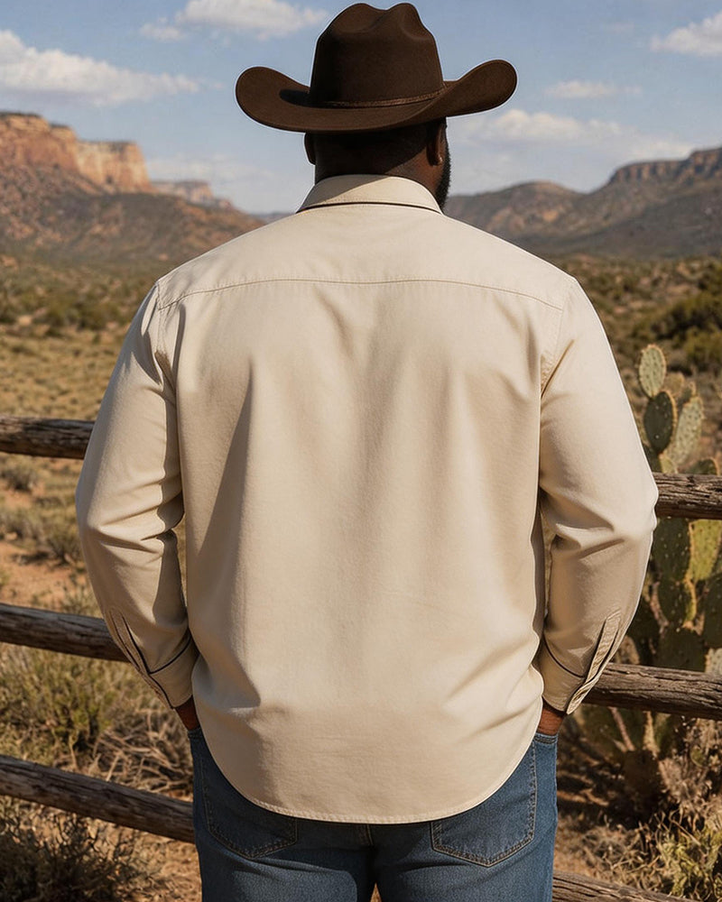 Big & Tall Men's American West Rattlesnake Sun Print Long Sleeve Shirt