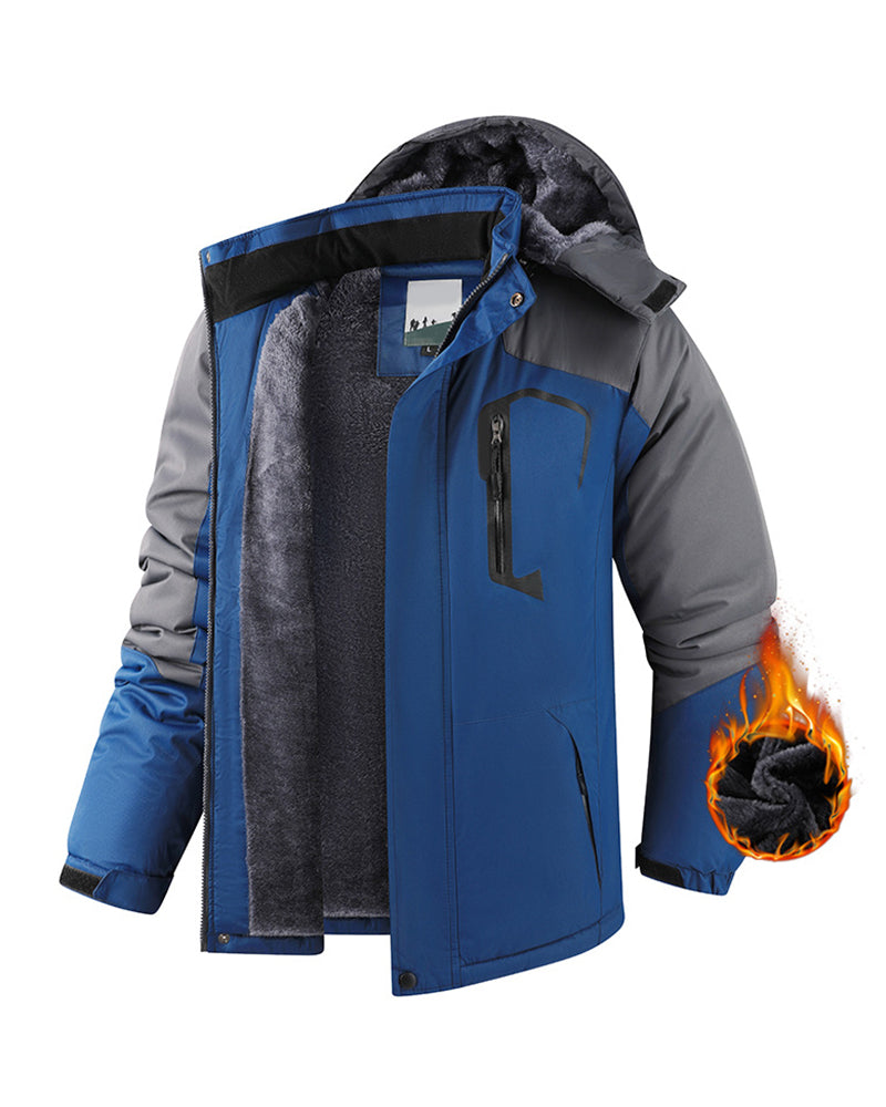 M-6XL Velvet Warm Outdoor Windproof Mountaineering Suit