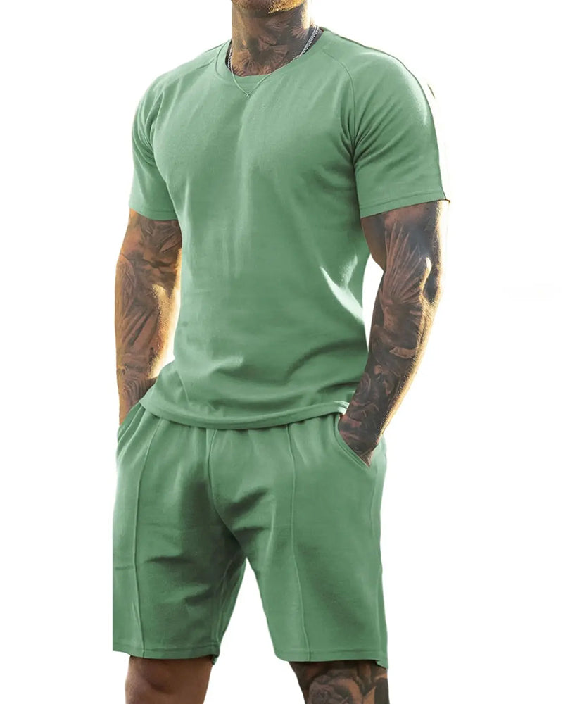 🔥Summer Sets 50% Off Exclusive ✨ Summer Men’s Short-Sleeve Crew-Neck Fitness Sports Casual Set