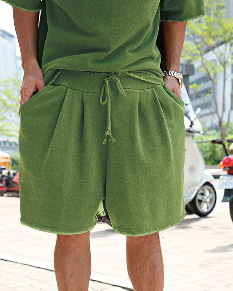 M-8XL Casual Loose Fit Solid Sports Sets