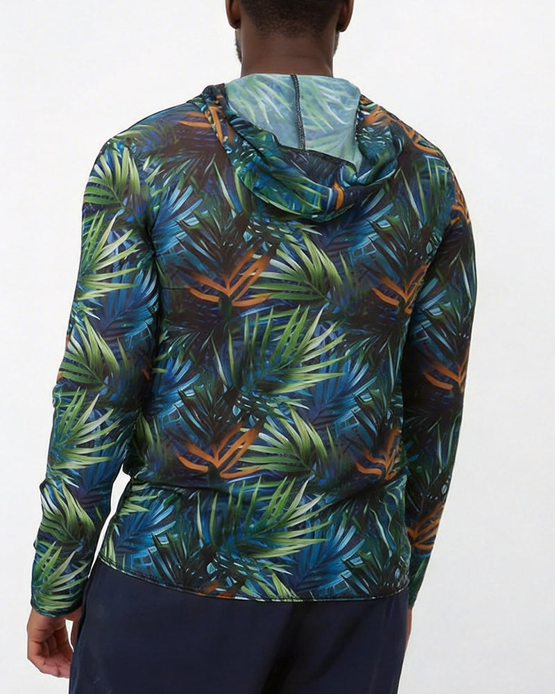 Camouflage Beach Blouse Hooded Long Sleeve T-shirt M-3XL