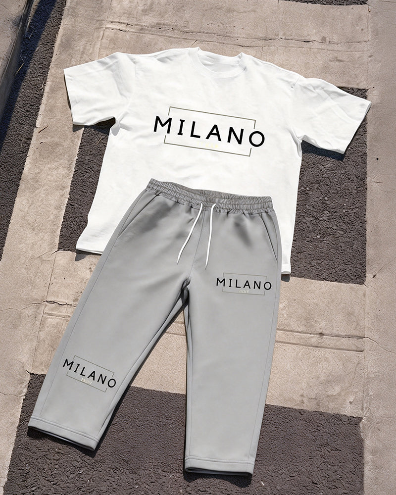 Big & Tall Men's MILANO Alphabet Print T-Shirt Pants Set