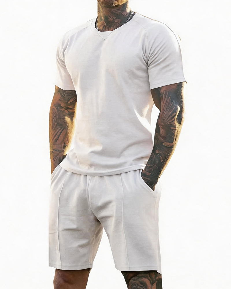 🔥Summer Sets 50% Off Exclusive ✨ Summer Men’s Short-Sleeve Crew-Neck Fitness Sports Casual Set