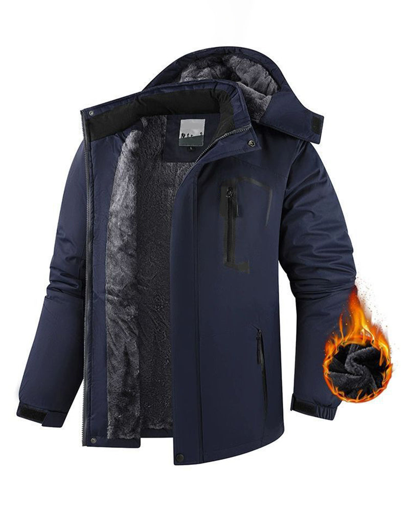 M-6XL Velvet Warm Outdoor Windproof Mountaineering Suit