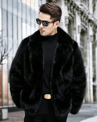 Big & Tall Men's Faux Fur Casual Padded Warm Coat M-6XL