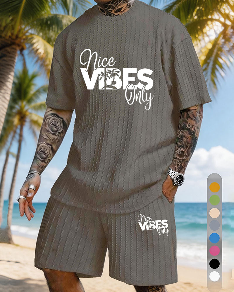 Nice Vibes Only Coconut Grove Print Texture Plus Size Holiday Set