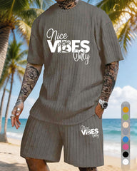 Nice Vibes Only Coconut Grove Print Texture Plus Size Holiday Set