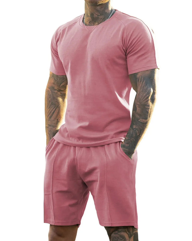 🔥Summer Sets 50% Off Exclusive ✨ Summer Men’s Short-Sleeve Crew-Neck Fitness Sports Casual Set