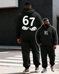 Big & Tall Men's Back "67" Two-Hand Print Hoodie Set